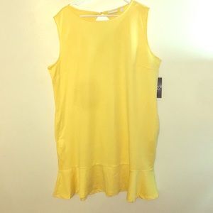 Sleeveless mid length yellow dress
